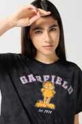 Camiseta negra tie dye manga corta de Garfield