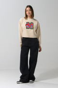 Buzo de My Melody kaki claro crop top