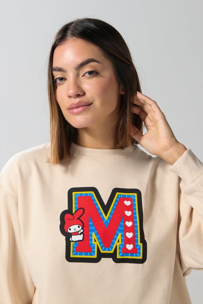 Buzo de My Melody kaki claro crop top