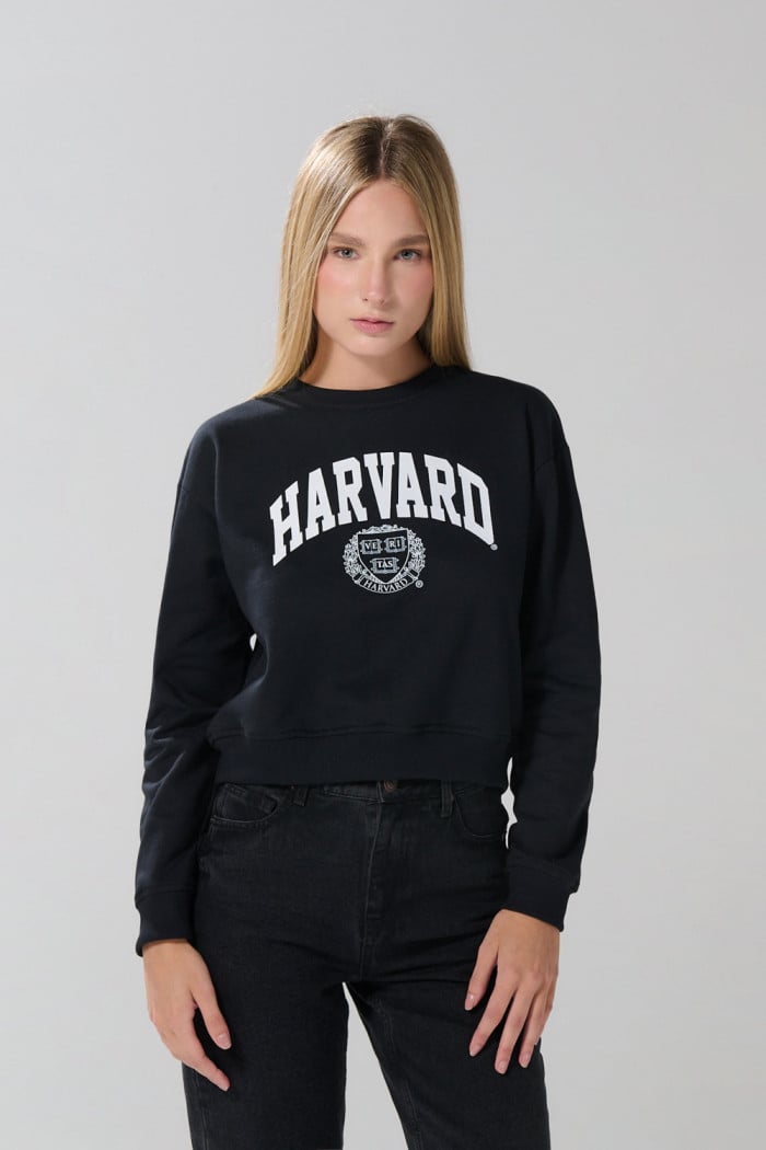 Buzo de Harvard azul intenso con cuello redondo