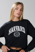 Buzo de Harvard azul intenso con cuello redondo