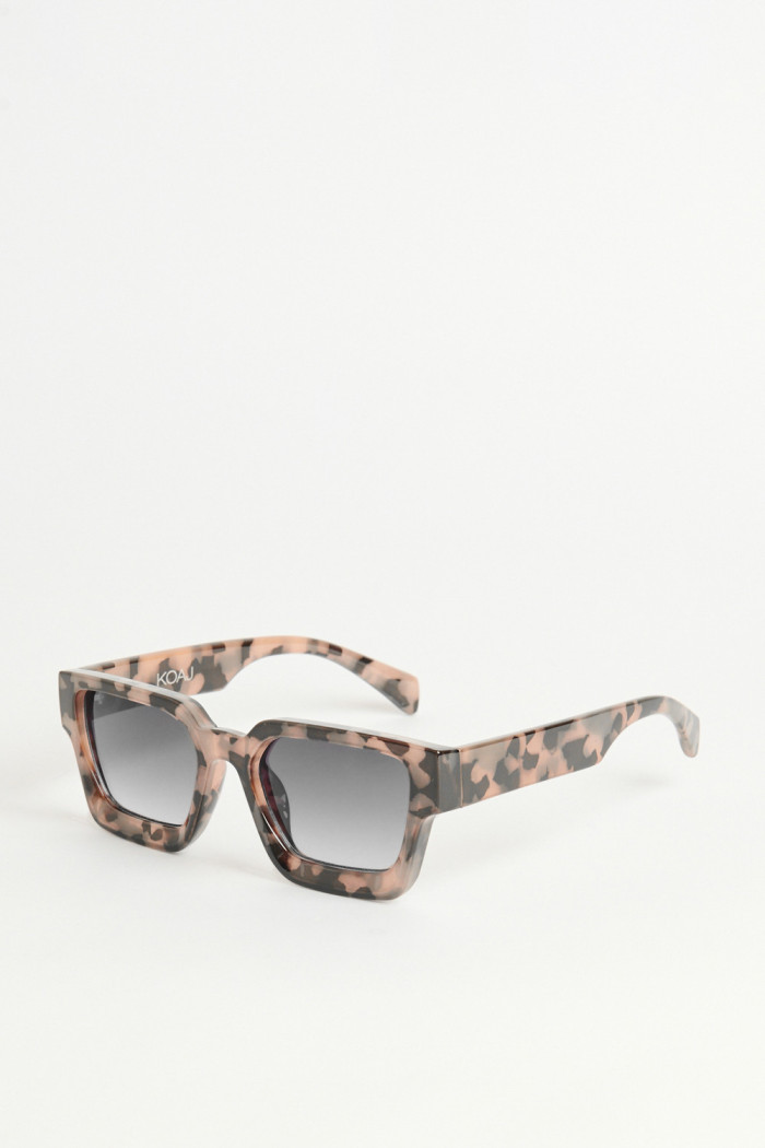 Gafas kakis wayfarer con marco cuadrado estampado