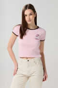 Camiseta de Minnie rosada manga corta con contrastes