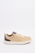 Tenis unicolores casuales con cortes delanteros y contrastes