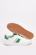 Tenis blancos tipo casuales con contrastes y suelas planas