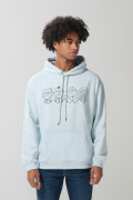 Buzo oversize con capota azul claro y diseño de South Park