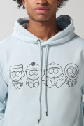 Buzo oversize con capota azul claro y diseño de South Park