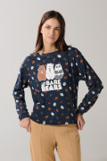 Camiseta manga larga azul con diseños de Escandalosos