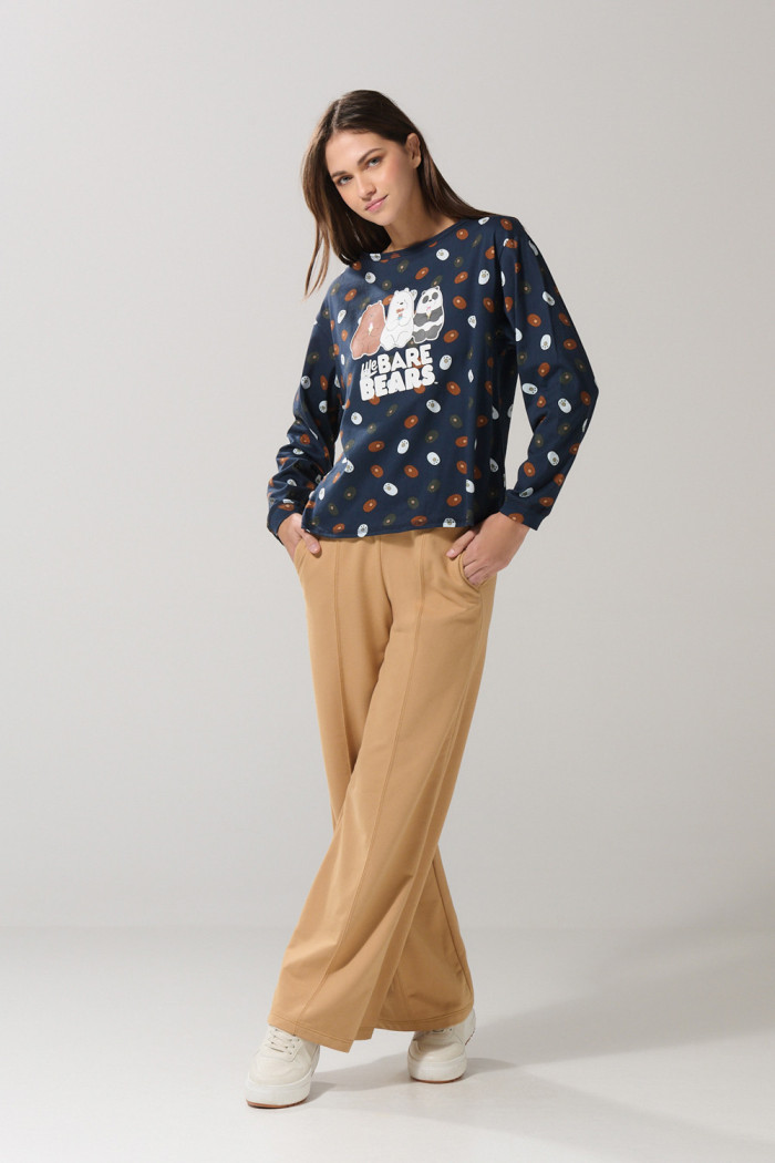 Camiseta manga larga azul con diseños de Escandalosos
