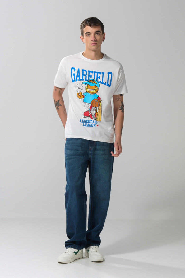 Camiseta crema clara de Garfield con manga corta
