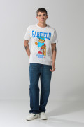 Camiseta crema clara de Garfield con manga corta
