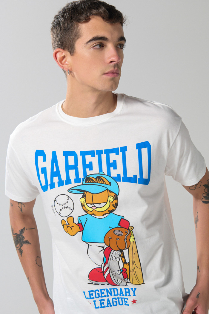 Camiseta crema clara de Garfield con manga corta
