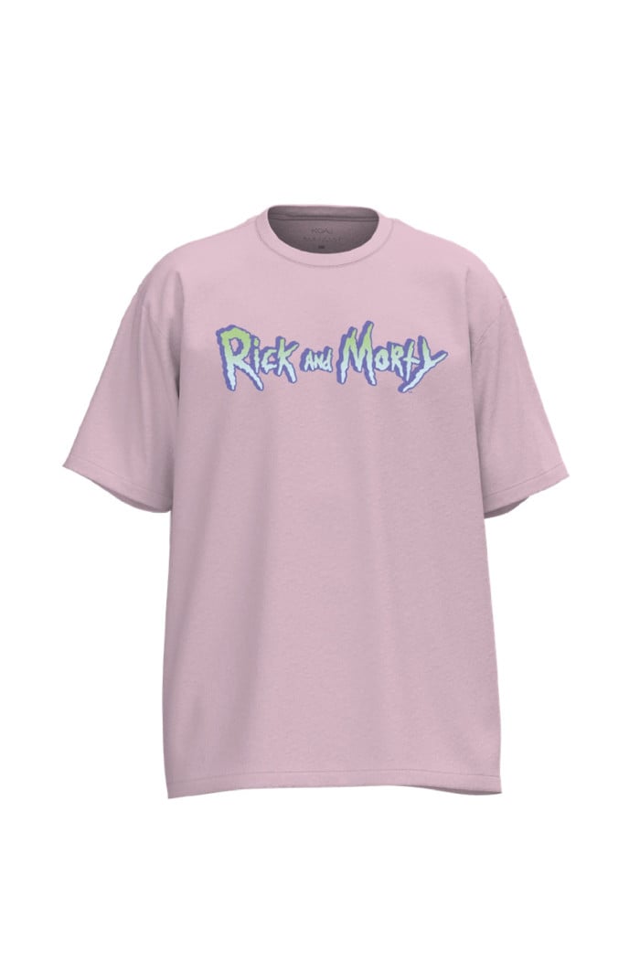 Camiseta lila clara de Rick and Morty con manga corta