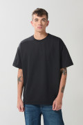 Camiseta unicolor oversize manga corta en tela gruesa