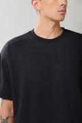 Camiseta unicolor oversize manga corta en tela gruesa