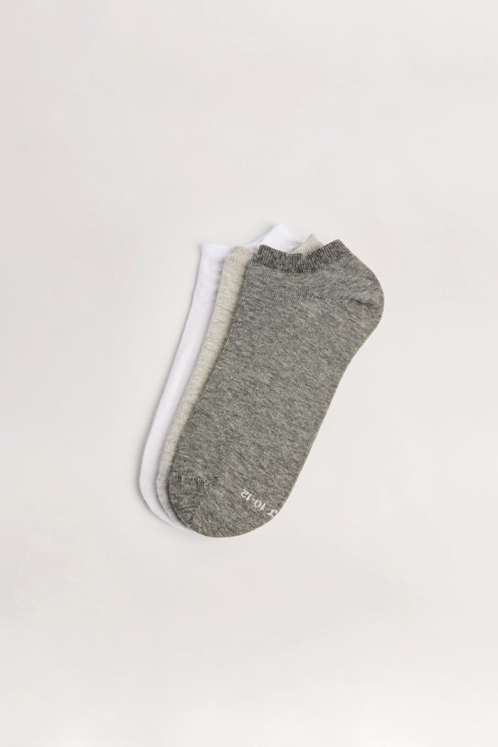 Paquete de medias X3 unicolores tobilleras con texturas