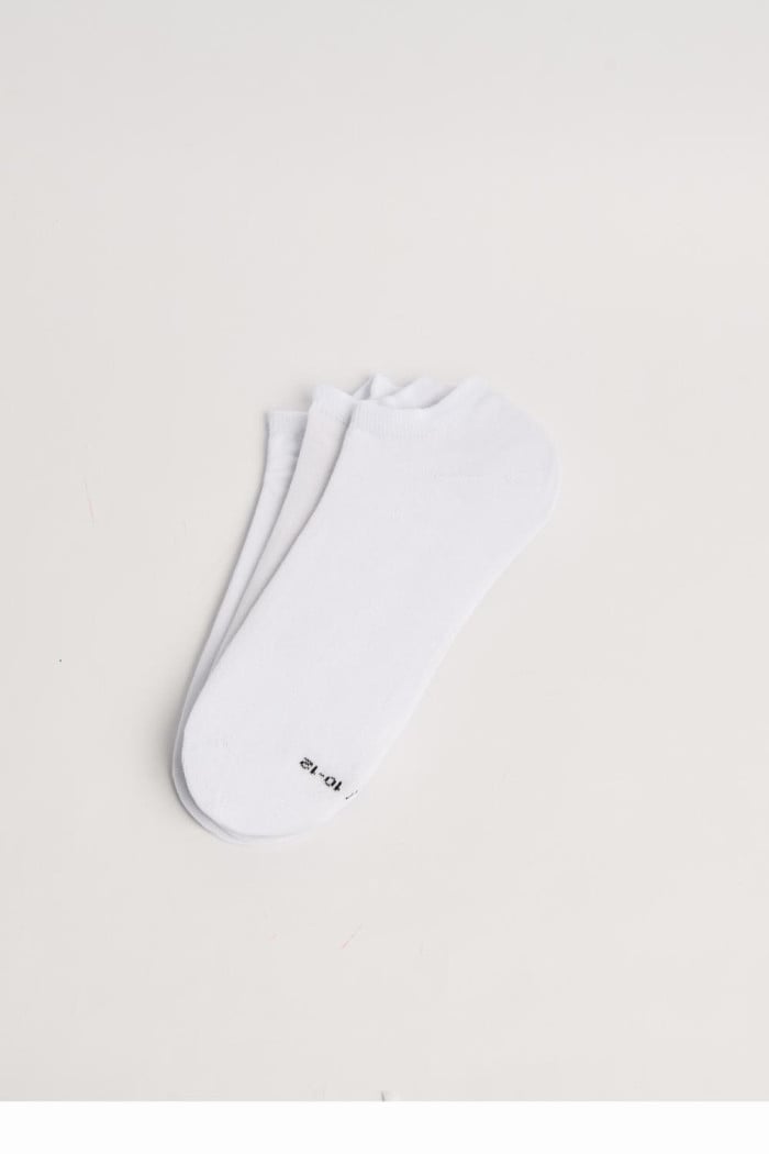 Paquete de medias blancas X3 tobilleras con elástico