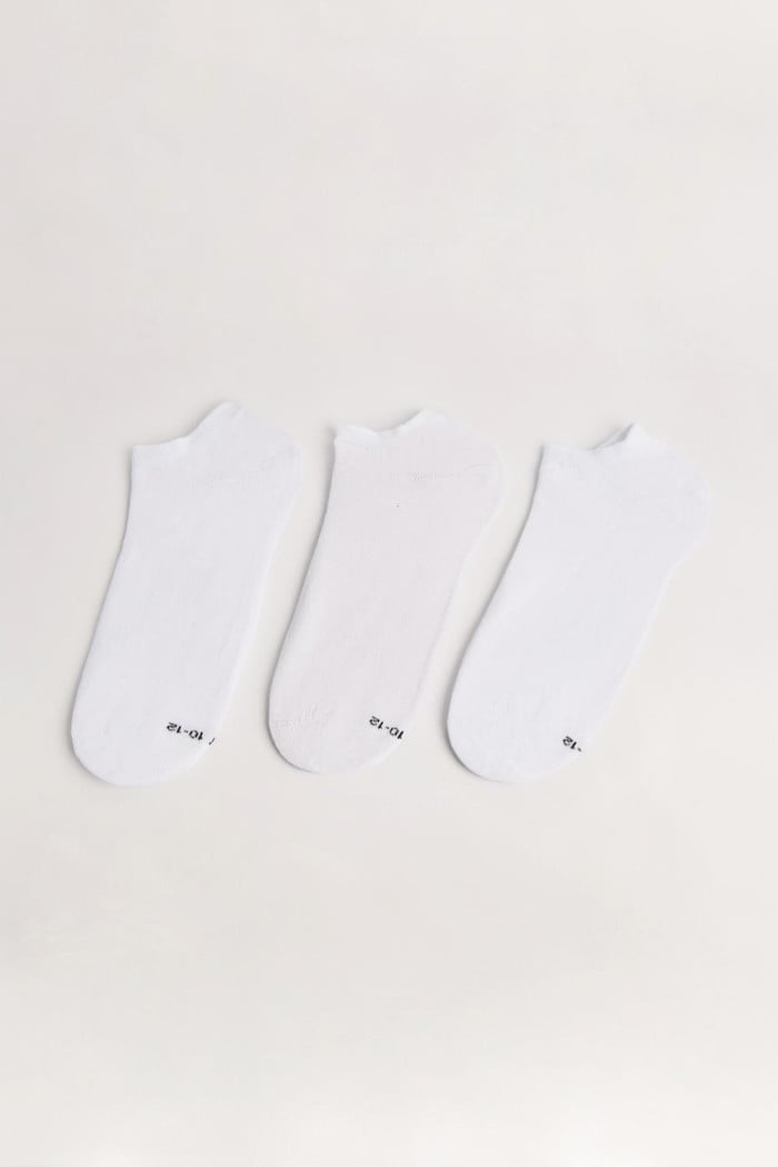 Paquete de medias blancas X3 tobilleras con elástico