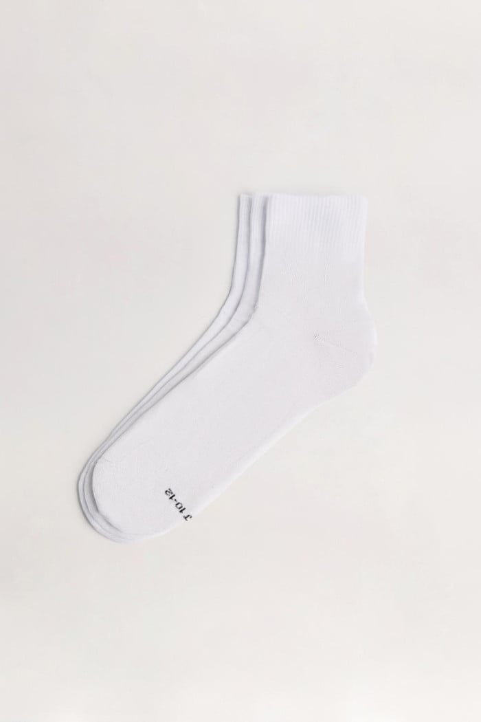Paquete de medias cortas blancas X3 con texturas