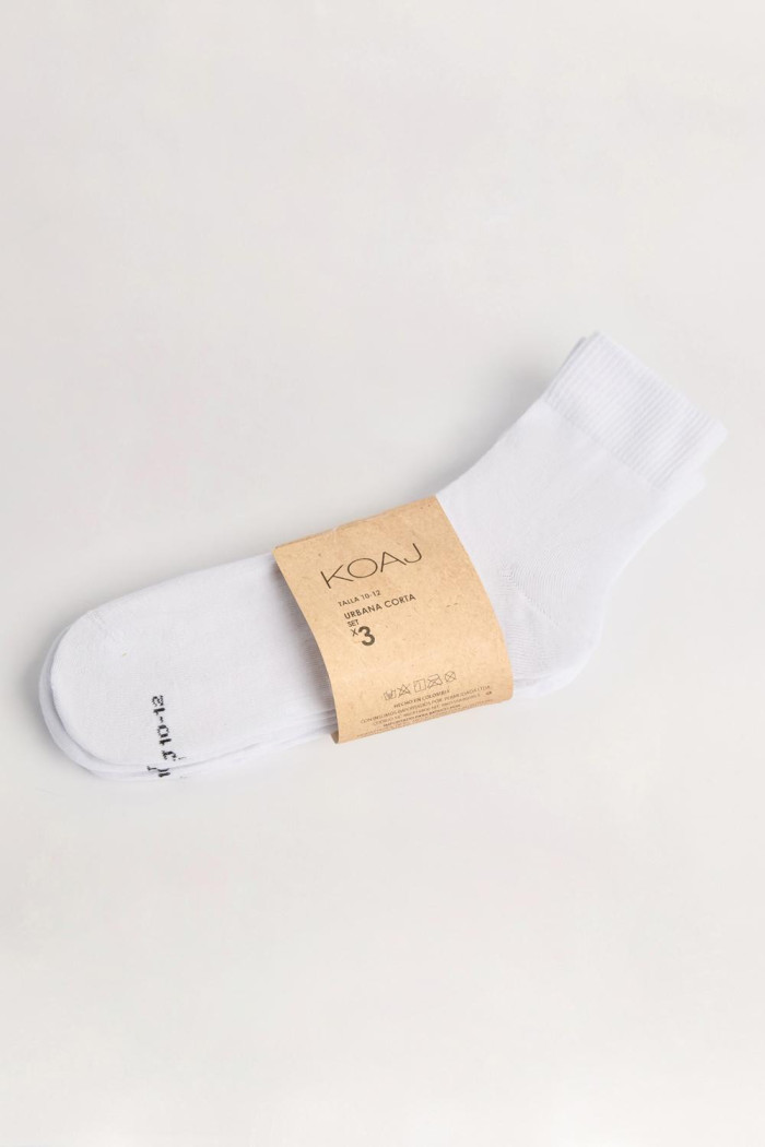 Paquete de medias cortas blancas X3 con texturas