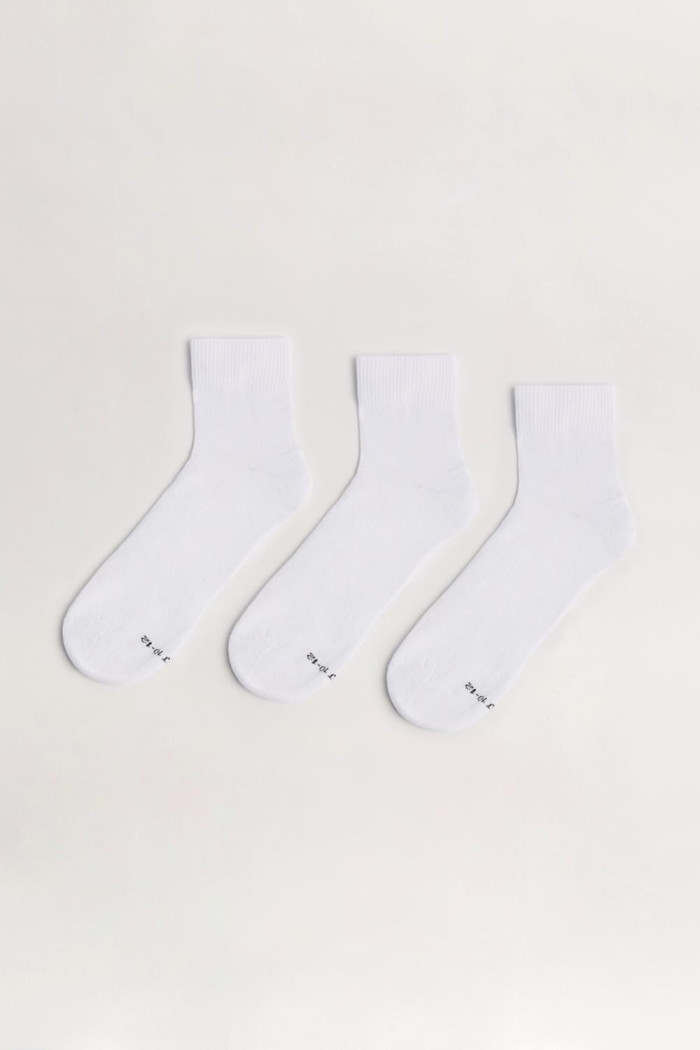 Paquete de medias cortas blancas X3 con texturas