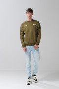 Buzo artístico urbano unicolor oversize cuello redondo