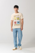 Camiseta de Plaza Sésamo kaki clara manga corta
