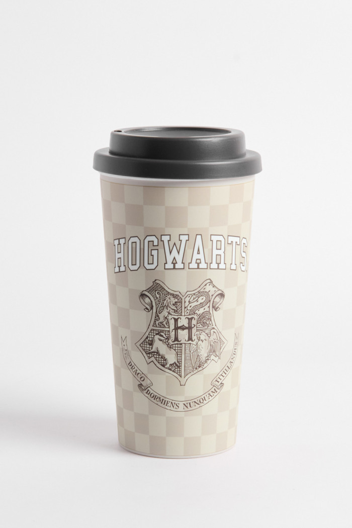 Vaso unicolor con tapa y diseño de Harry Potter
