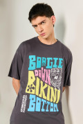 Camiseta oversize manga corta con estampado en frente de Bob Sponja