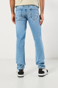 Jean slim tiro bajo azul claro ajustado con desgastes