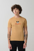 Camiseta manga corta unicolor con arte de Mickey