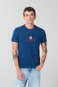 Camiseta manga corta unicolor con arte de Mickey