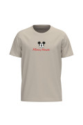 Camiseta manga corta unicolor con arte de Mickey