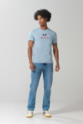 Camiseta manga corta unicolor con arte de Mickey