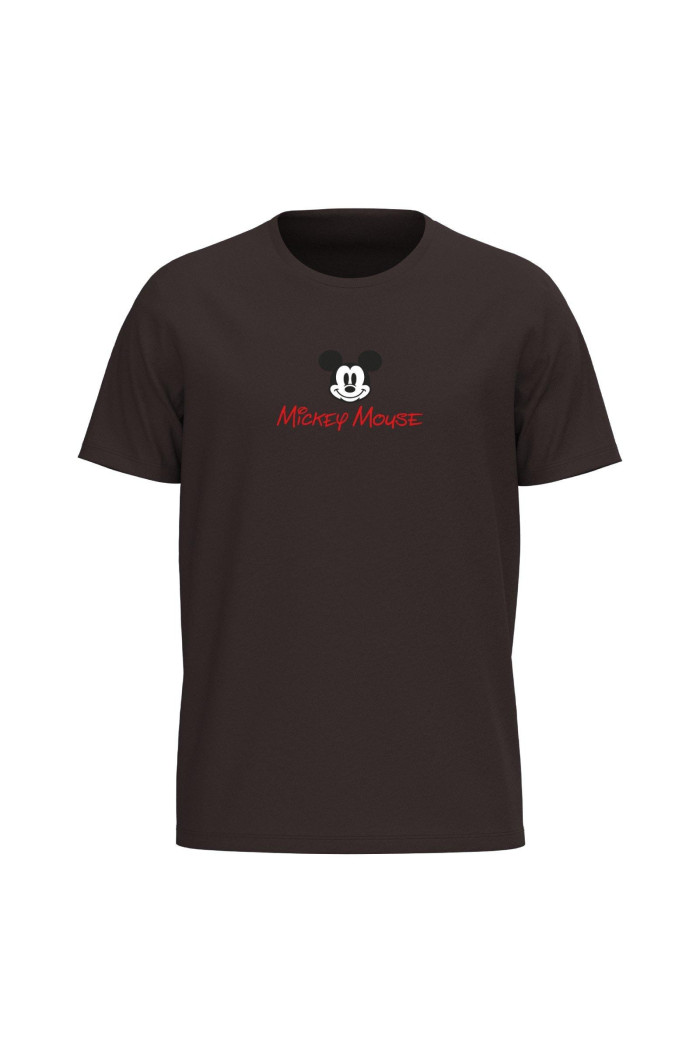Camiseta en algodón de Mickey unicolor con manga corta