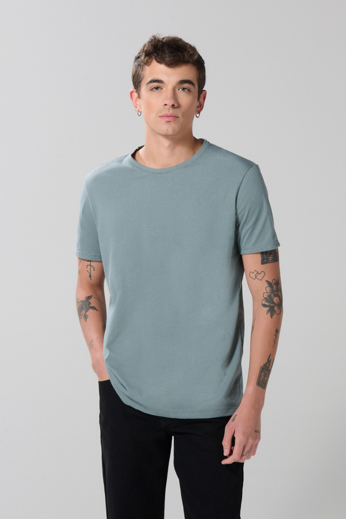 Camiseta en algodón manga corta unicolor