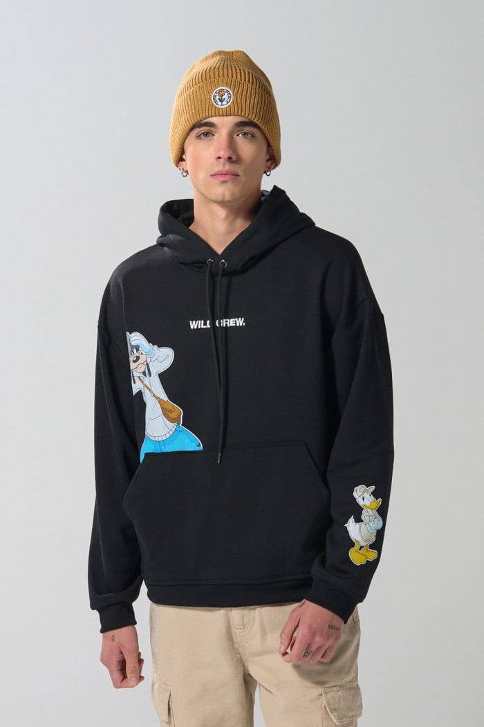 Buzo con capota negro y diseños de Mickey and Friends