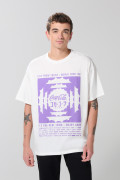 Camiseta oversize de Coca-Cola crema clara manga corta