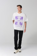 Camiseta oversize de Coca-Cola crema clara manga corta