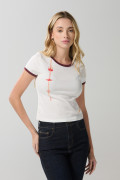 Camiseta de Harry Potter crema manga corta con contrastes