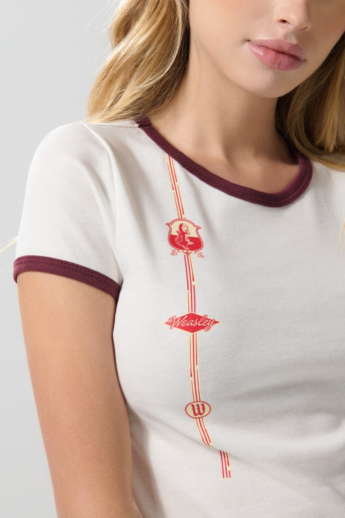 Camiseta de Harry Potter crema manga corta con contrastes