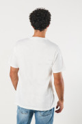 Camiseta de Coca-Cola crema clara manga corta