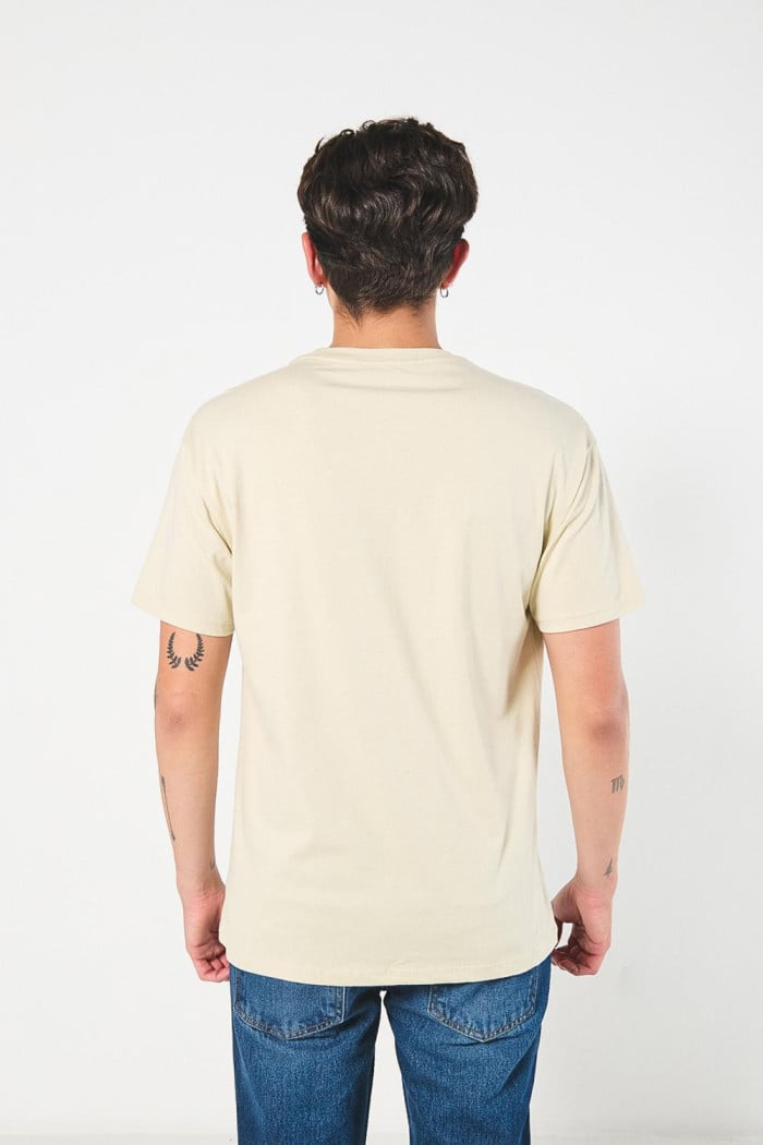 Camiseta unicolor manga corta con diseño de disco