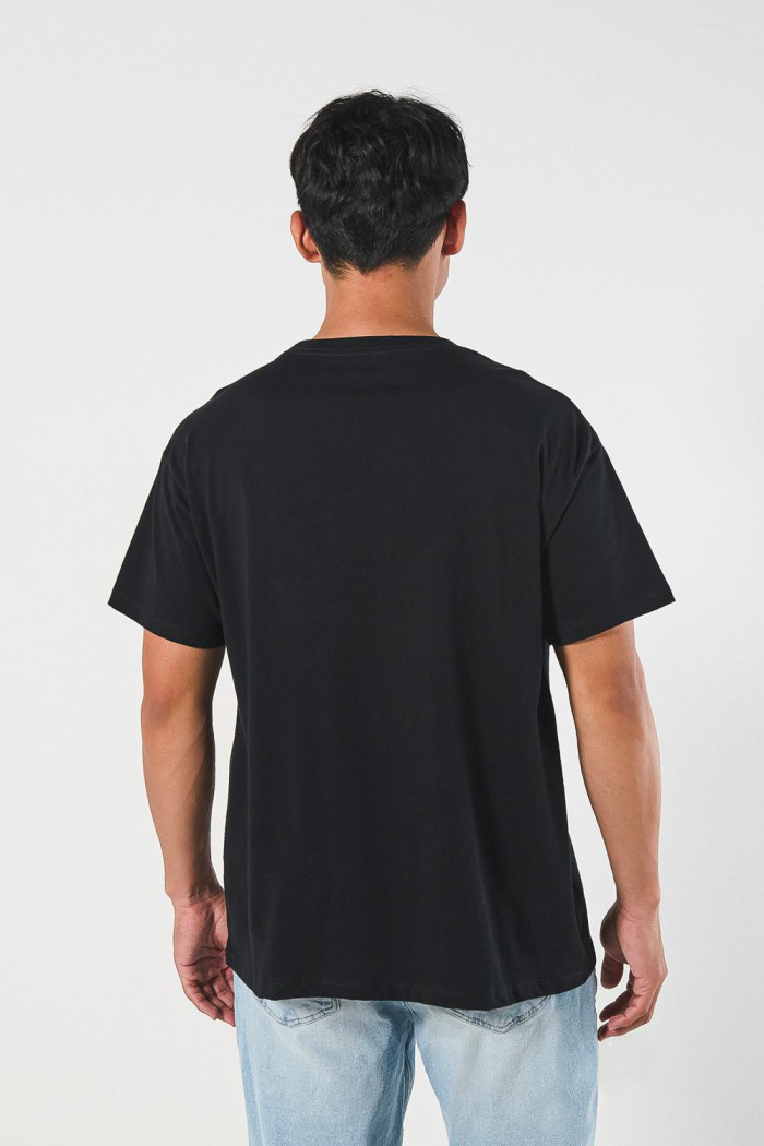 Camiseta en algodón unicolor cuello redondo