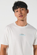 Camiseta unicolor en algodón manga corta con diseños urbanos