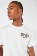Camiseta crema clara con diseños místicos y manga corta