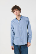 Camisa cuello nerú unicolor con botones y manga larga