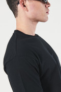 Camiseta en algodón manga corta unicolor para hombre, doblez en mangas y pespunte en frente.
