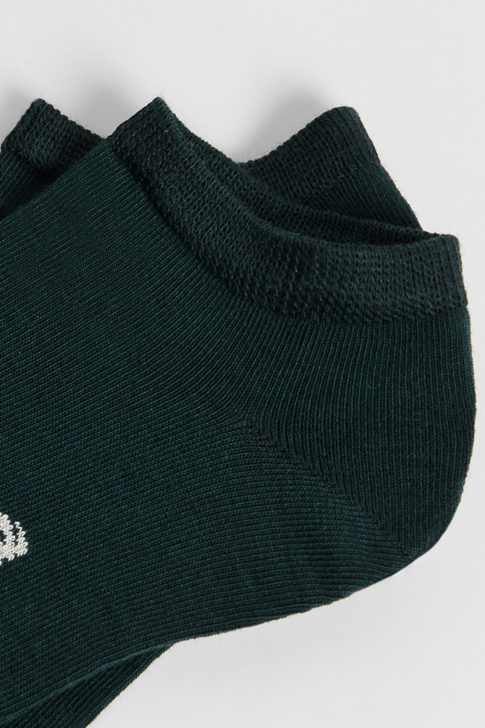 Medias verdes tobilleras en algodón con diseño college
