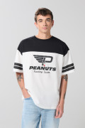 Camiseta crema oversize de Snoopy con manga corta